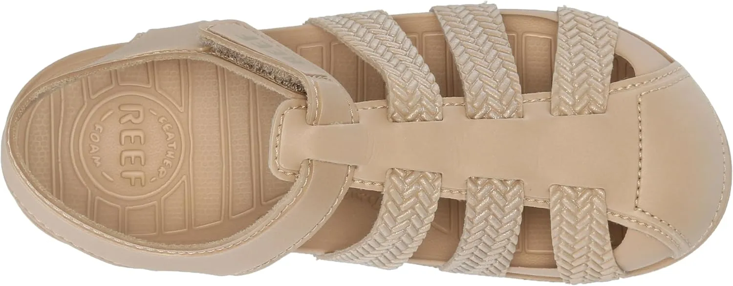 REEF Kids' Water Beachy Fisherman Sandal, Water Friendly, Adjustable Velcro Strap, Closed Toe