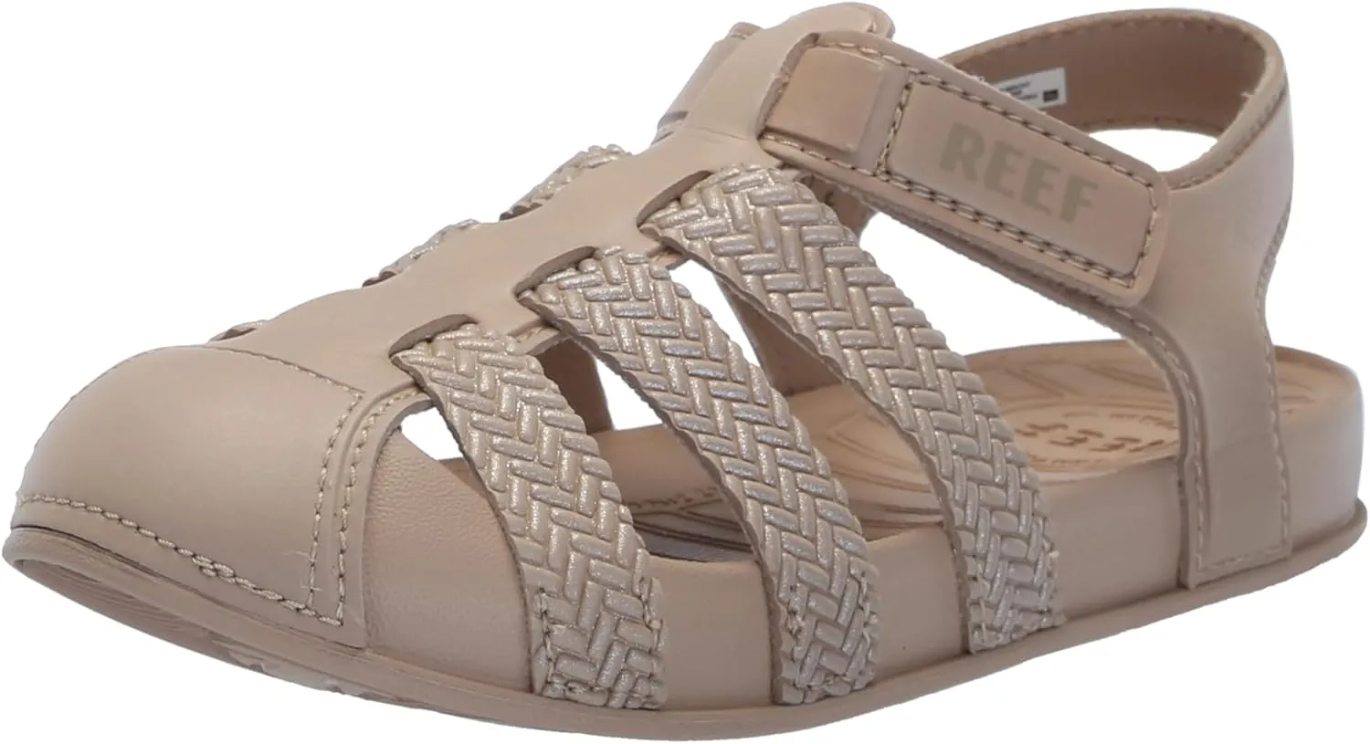 REEF Kids' Water Beachy Fisherman Sandal, Water Friendly, Adjustable Velcro Strap, Closed Toe