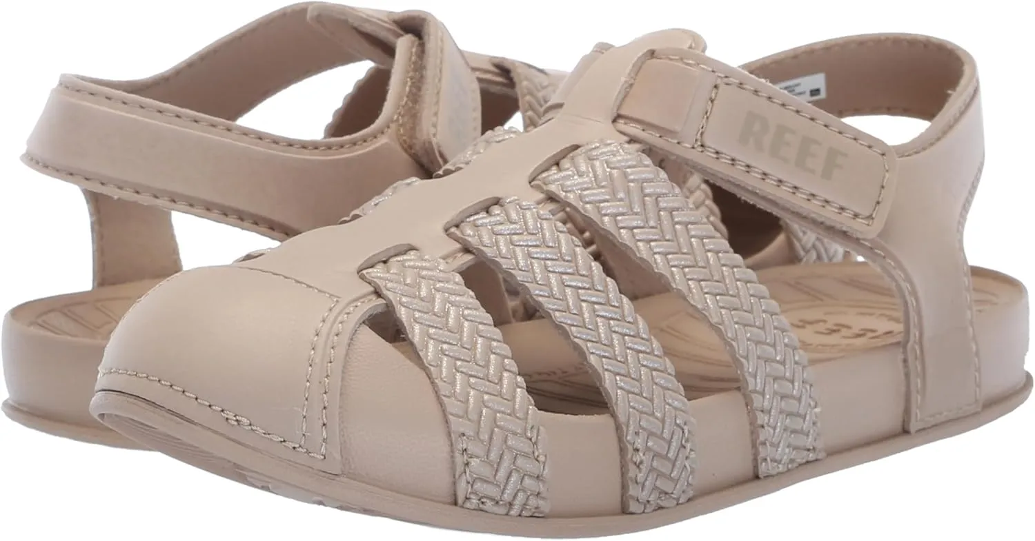 REEF Kids' Water Beachy Fisherman Sandal, Water Friendly, Adjustable Velcro Strap, Closed Toe