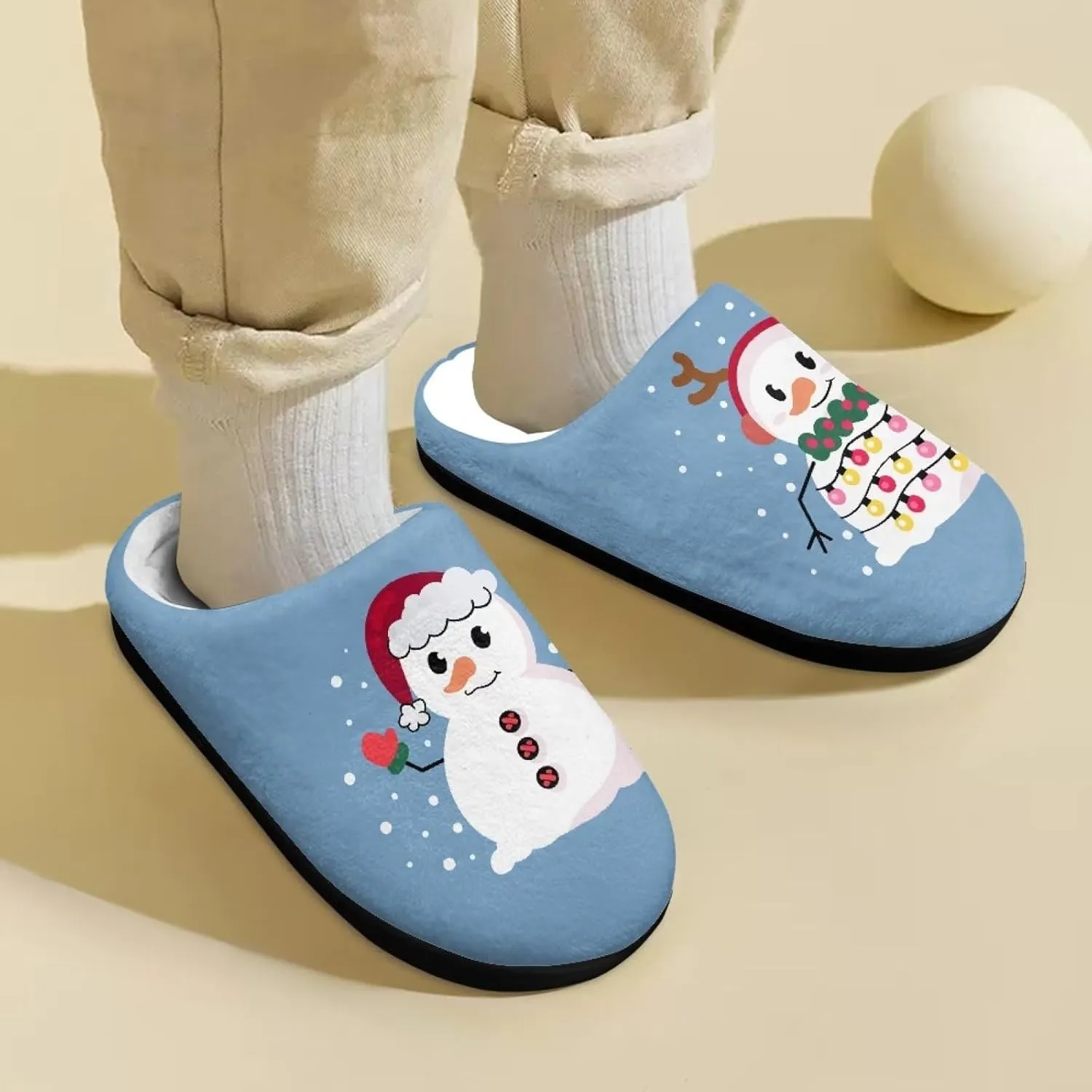 Renewold Boys Girls House Slipper Kids Warm Plush Winter Cotton Slippers Slip On Nonslip Indoor Slippers Shoes