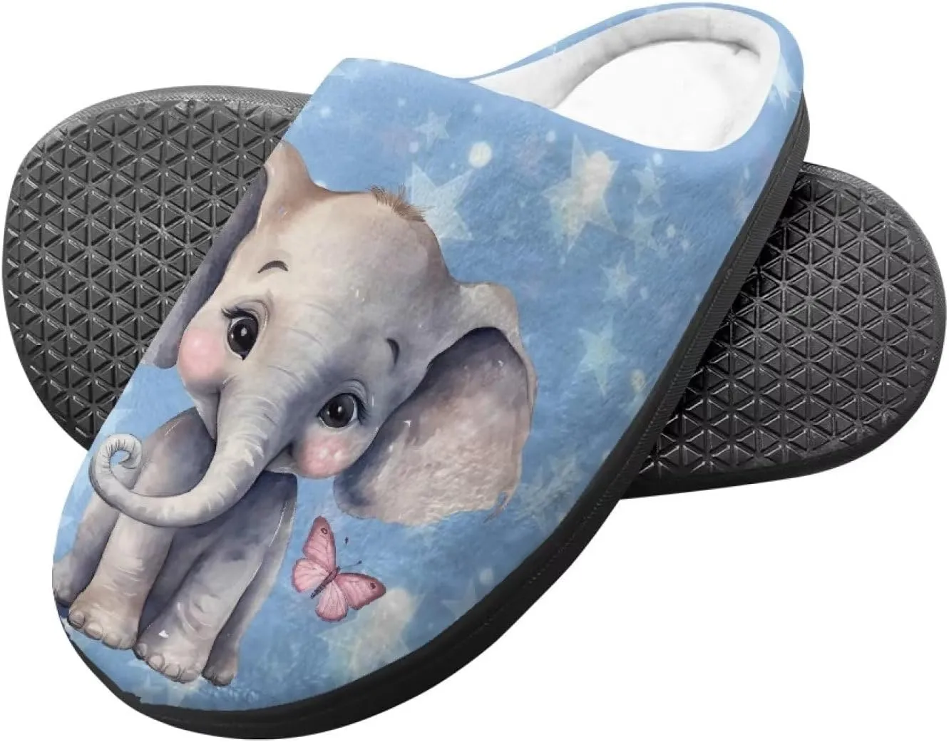 Renewold Kids Warm Plush Winter Cotton Slippers Boys Girls House Slipper Slip On Nonslip Indoor Slippers Shoes