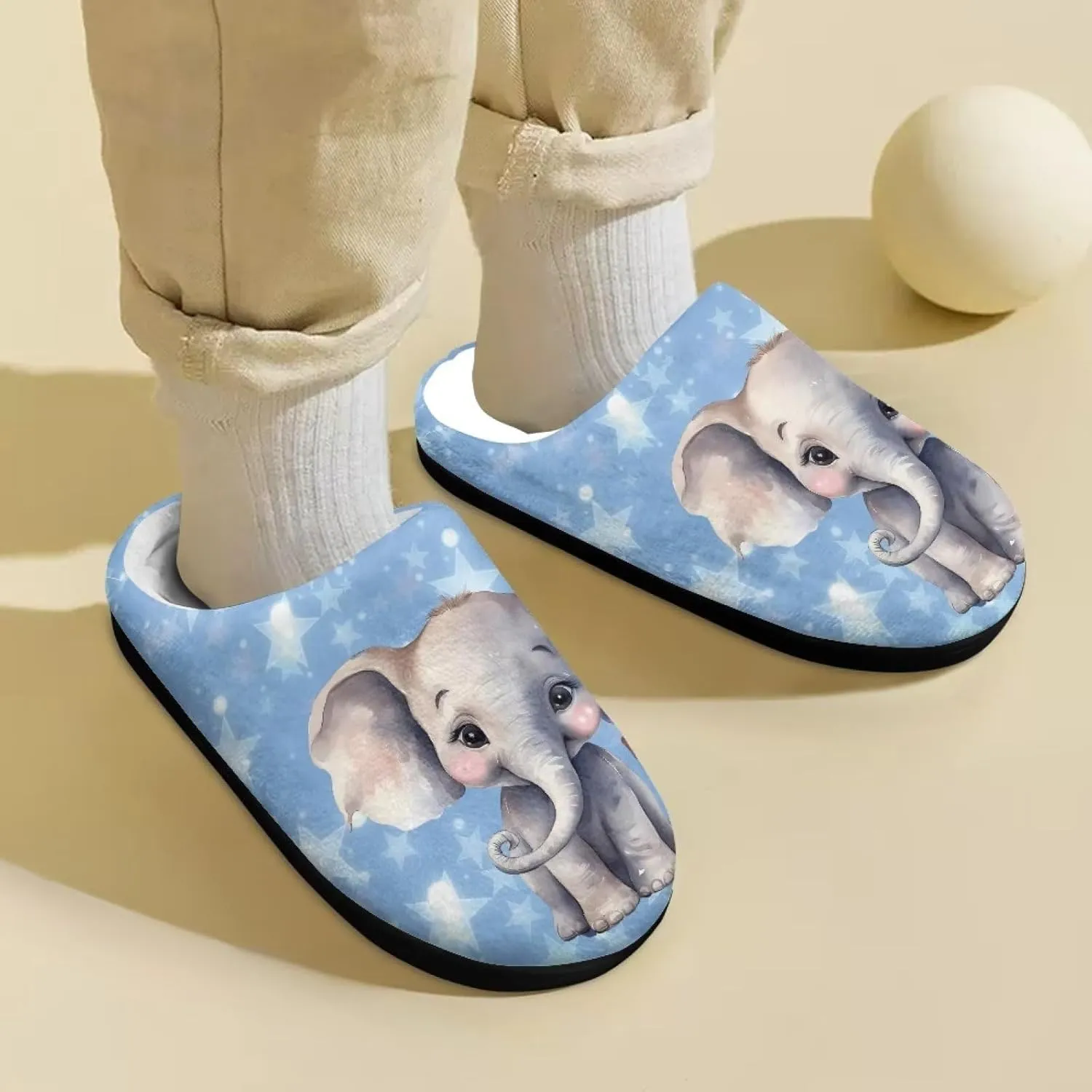 Renewold Kids Warm Plush Winter Cotton Slippers Boys Girls House Slipper Slip On Nonslip Indoor Slippers Shoes