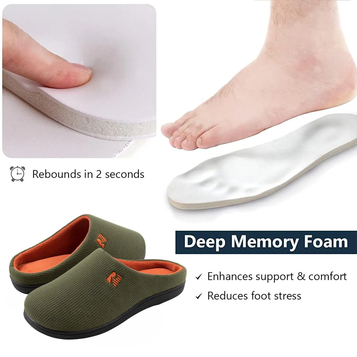 RockDove Men's Original Two-Tone Memory Foam Slipper