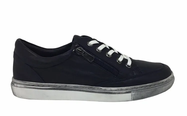 Sala Ronnie ~ Black ~ Tan ~ Taupe ~ White ~ Navy ~ Leather Zip Shoe