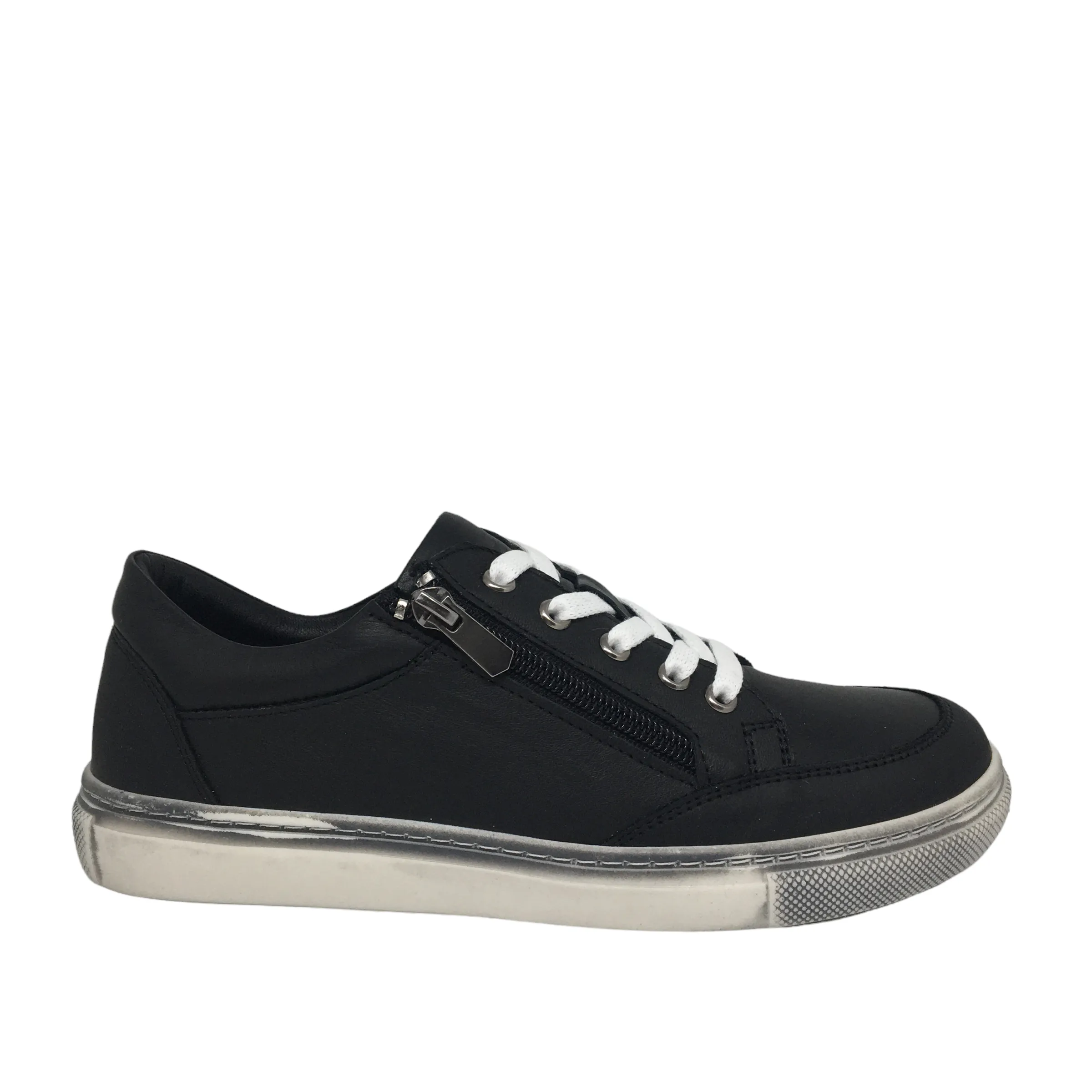 Sala Ronnie ~ Black ~ Tan ~ Taupe ~ White ~ Navy ~ Leather Zip Shoe