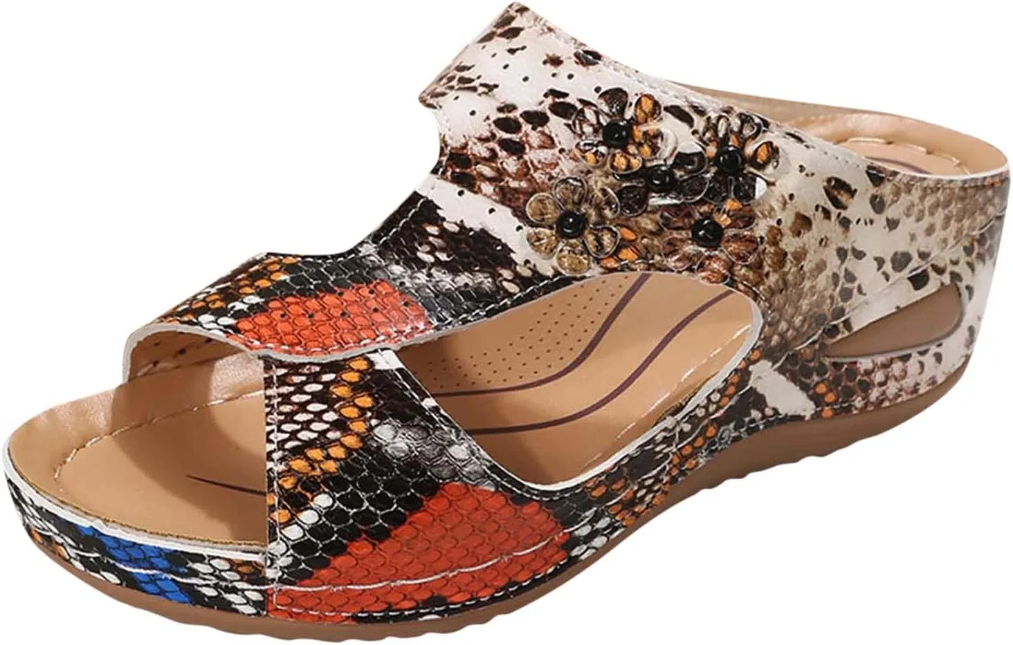 SBGMoSJ Orthopedic Flats for Women 2024 Summer Dress Sandals for Women Gold Sandals for Women Dressy Wide Width Women's Summer Sandals White Orthopedic Flip Flops with Back Strap Women Slides Sandals