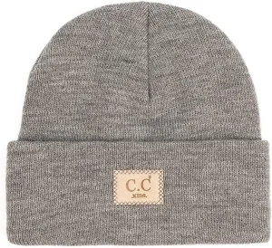 ScarvesMe Exclusive Kids Classic Ribbed Beanie Hat with Suede Patch