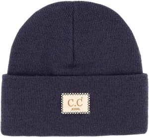 ScarvesMe Exclusive Kids Classic Ribbed Beanie Hat with Suede Patch