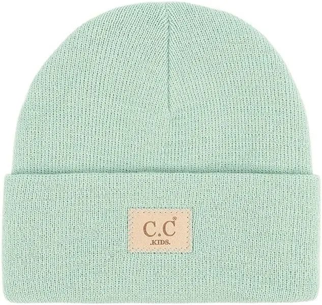 ScarvesMe Exclusive Kids Classic Ribbed Beanie Hat with Suede Patch