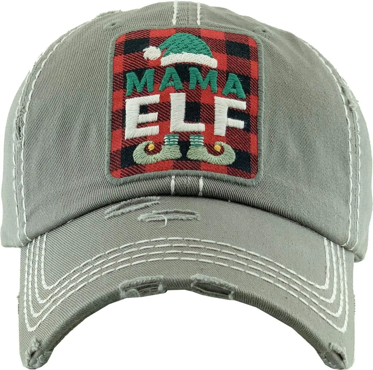 ScarvesMe Women's Oh Deer Christmas Vintage Washed Distressed Stitch Baseball Cap Hat