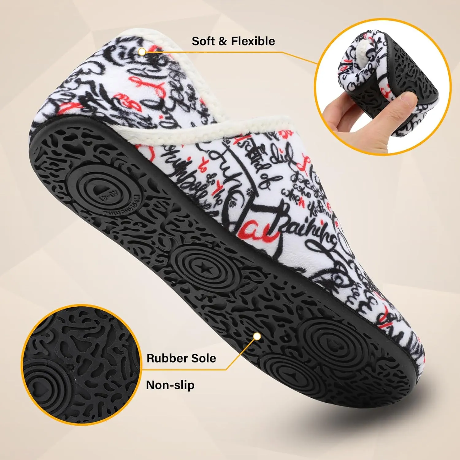 Scurtain Slippers for Women Men House Slipper Socks Lightweight Unisex Adults Barefoot Shoes Non-Slip Travel Slippers