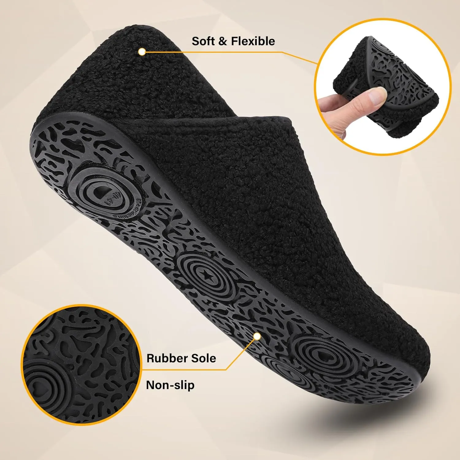 Scurtain Slippers for Women Men House Slipper Socks Lightweight Unisex Adults Barefoot Shoes Non-Slip Travel Slippers