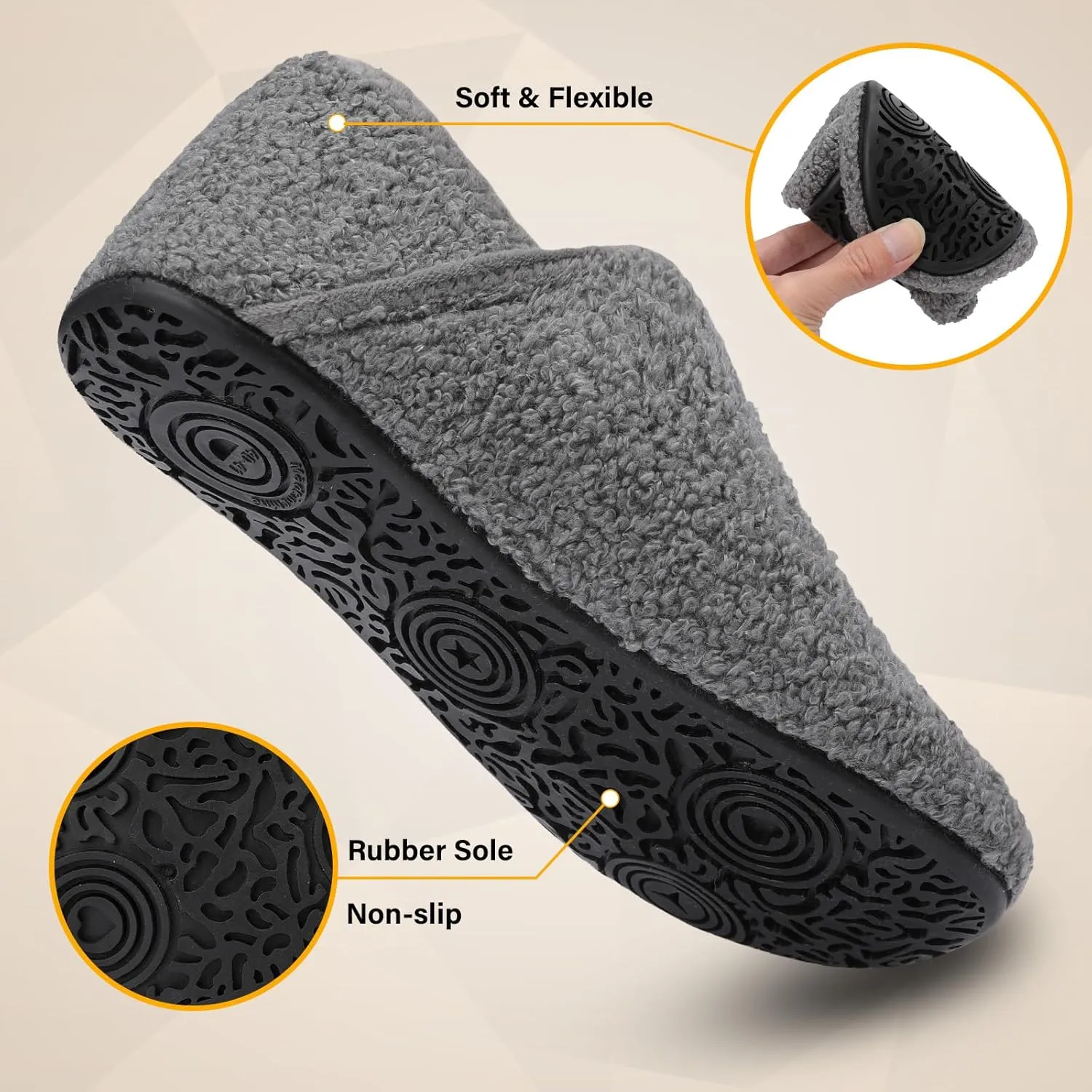 Scurtain Slippers for Women Men House Slipper Socks Lightweight Unisex Adults Barefoot Shoes Non-Slip Travel Slippers
