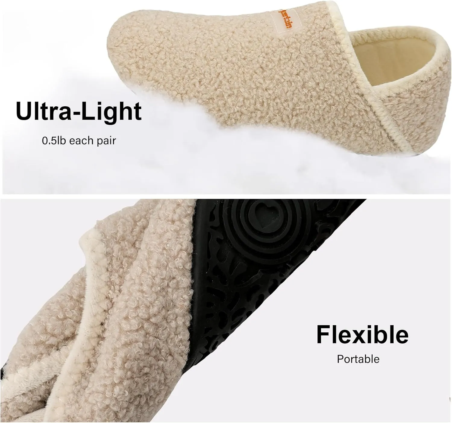 Scurtain Slippers for Women Men House Slipper Socks Lightweight Unisex Adults Barefoot Shoes Non-Slip Travel Slippers