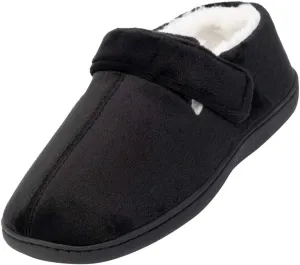 Silvert's Adaptive Clothing & Footwear Men’s Memory Foam Fleece Lined House Slippers for Seniors