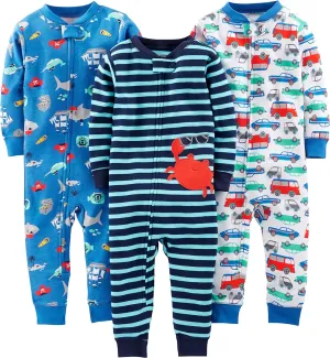 Simple Joys by Carter's Kids' 3-Pack Snug Fit Footless Cotton Pajamas