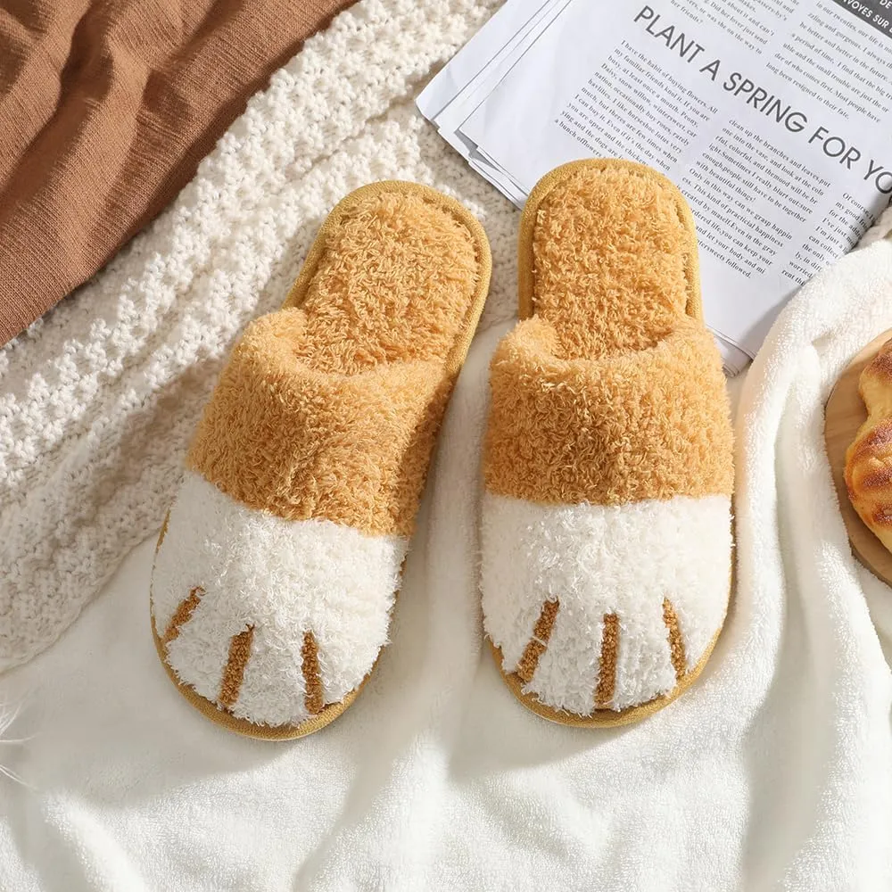 SINNO Cute Animal Slippers for Women Indoor Outdoor Memory Foam House Slipper Soft Warm Cozy Fuzzy Bedroom Non-Slip Shoes Christmas Gift ladies