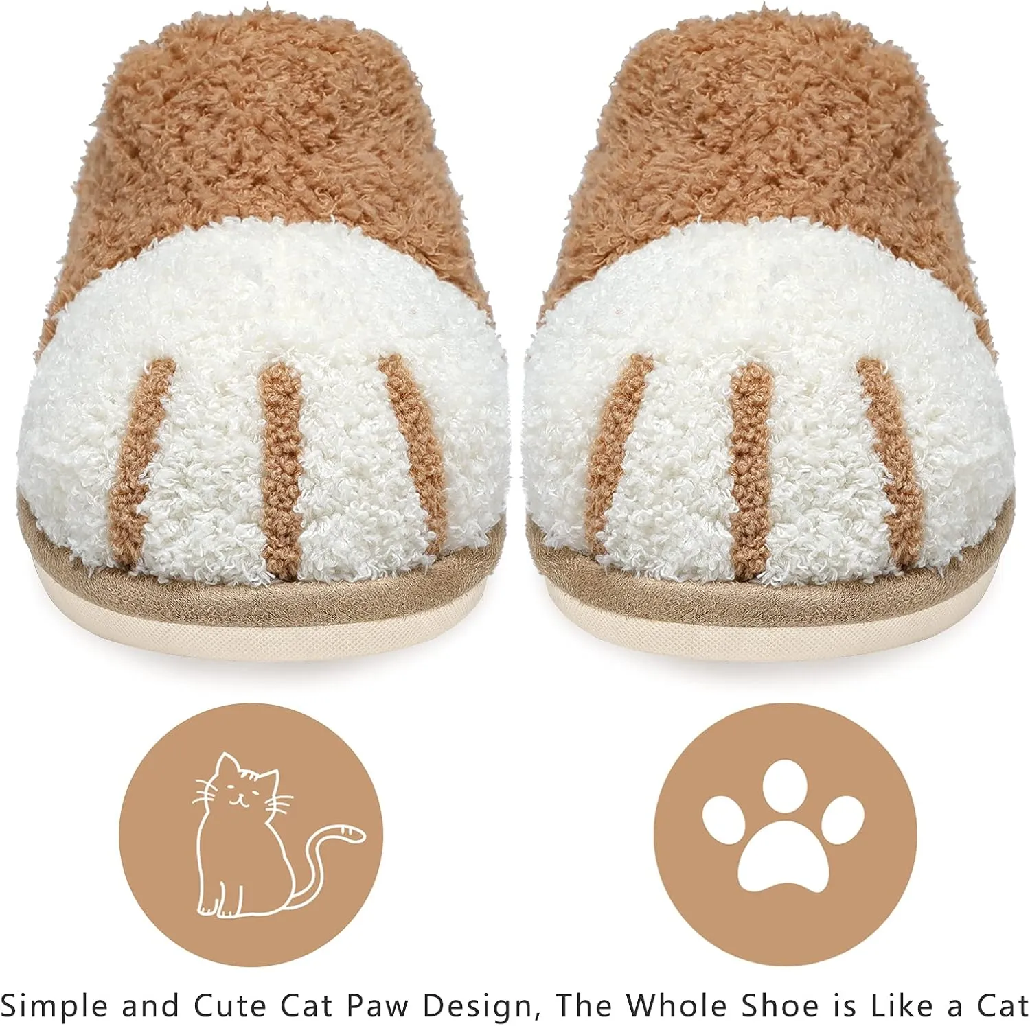 SINNO Cute Animal Slippers for Women Indoor Outdoor Memory Foam House Slipper Soft Warm Cozy Fuzzy Bedroom Non-Slip Shoes Christmas Gift ladies