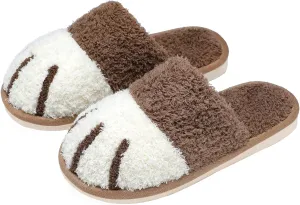 SINNO Cute Animal Slippers for Women Indoor Outdoor Memory Foam House Slipper Soft Warm Cozy Fuzzy Bedroom Non-Slip Shoes Christmas Gift ladies