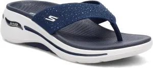 Skechers Go Walk Arch Fit Knit Sandal with Rhinestones Navy 6 B (M)