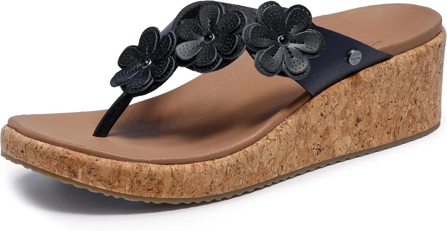Skechers Women's Archfit Beverlee-Rare Blossom Flip-Flop
