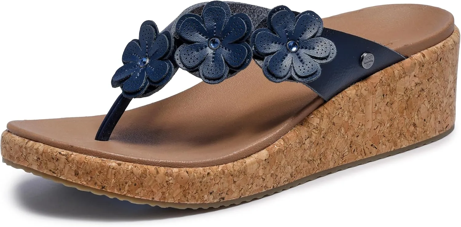 Skechers Women's Archfit Beverlee-Rare Blossom Flip-Flop