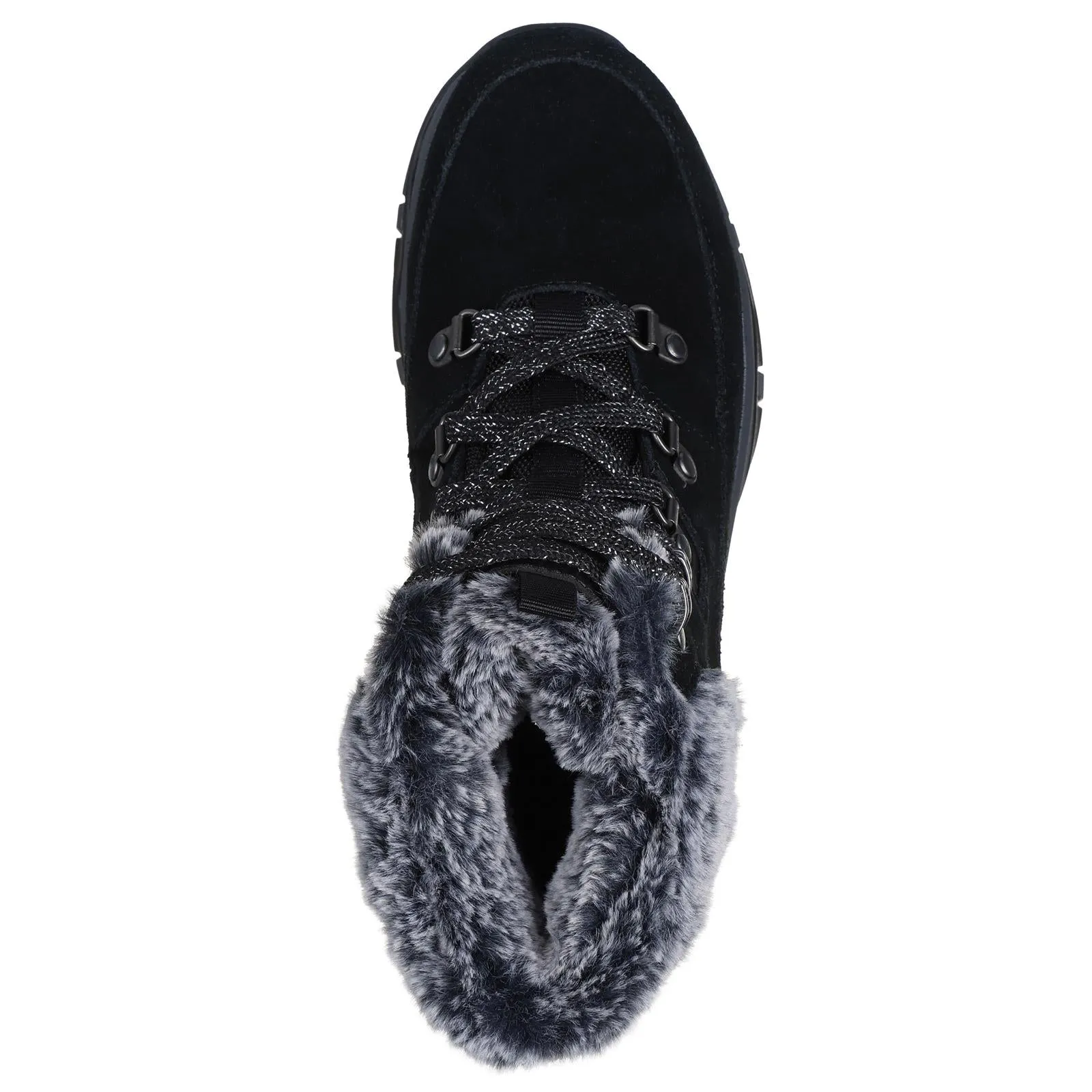 Skechers Womens Black Waterproof Boots Lace Up Memory Foam 167882/BLK