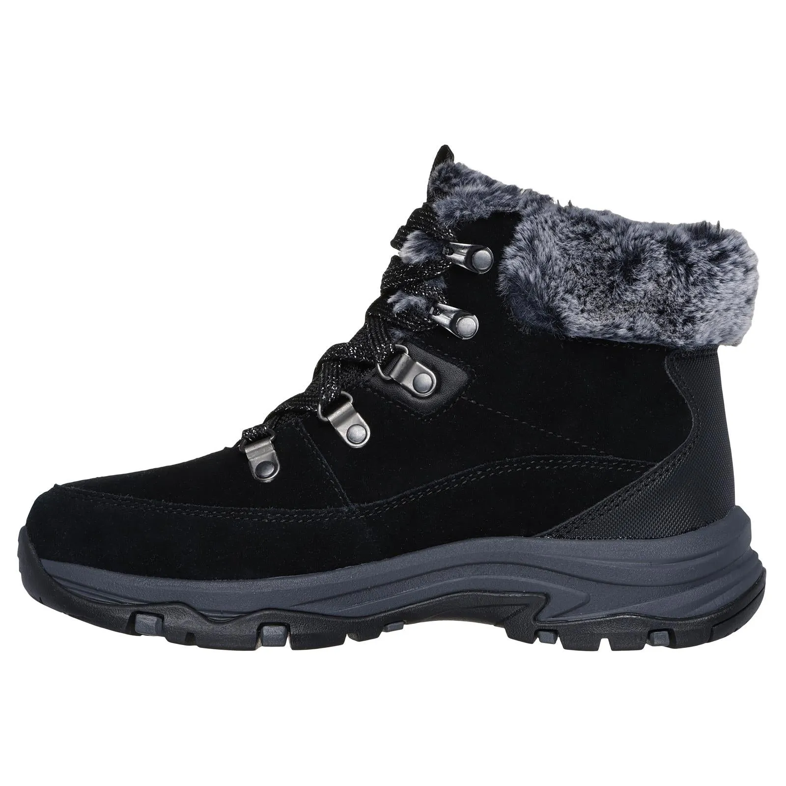 Skechers Womens Black Waterproof Boots Lace Up Memory Foam 167882/BLK
