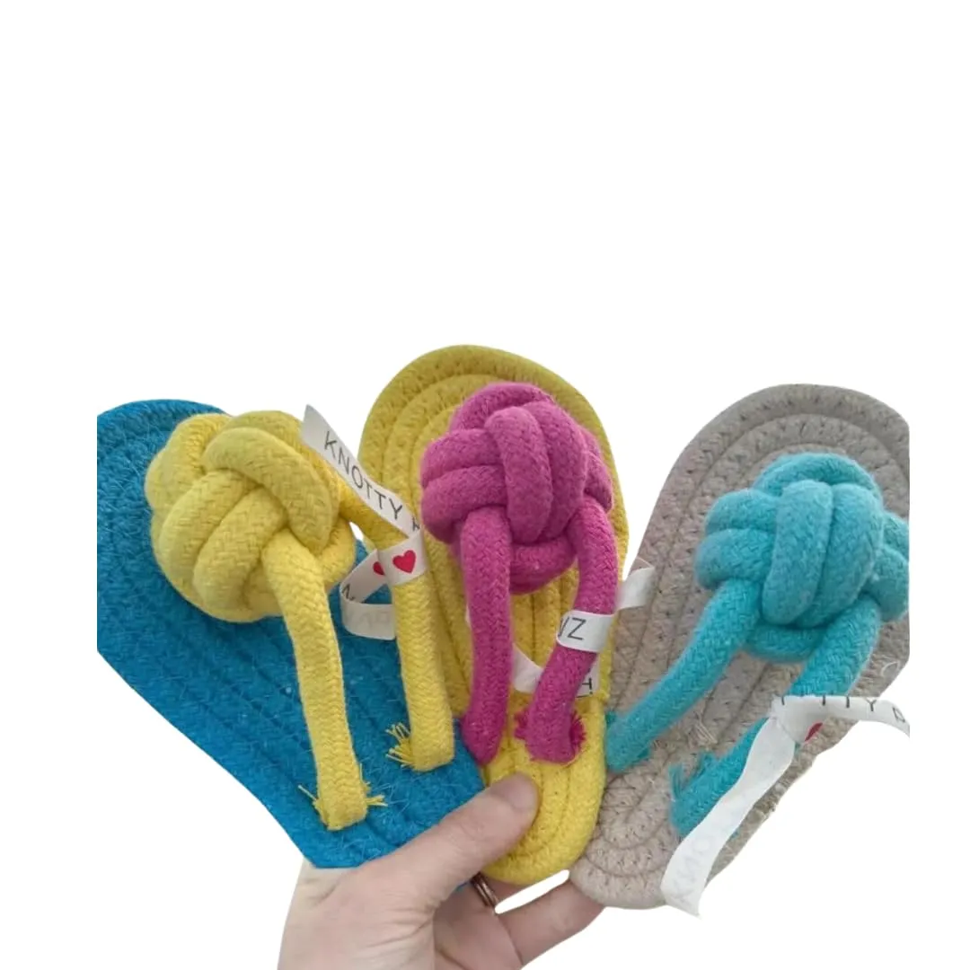 Slipper Dog Toys, handmade dog toys, sustainable materials, eco-friendly dog toy, gift for dogs (Sunny Sky)