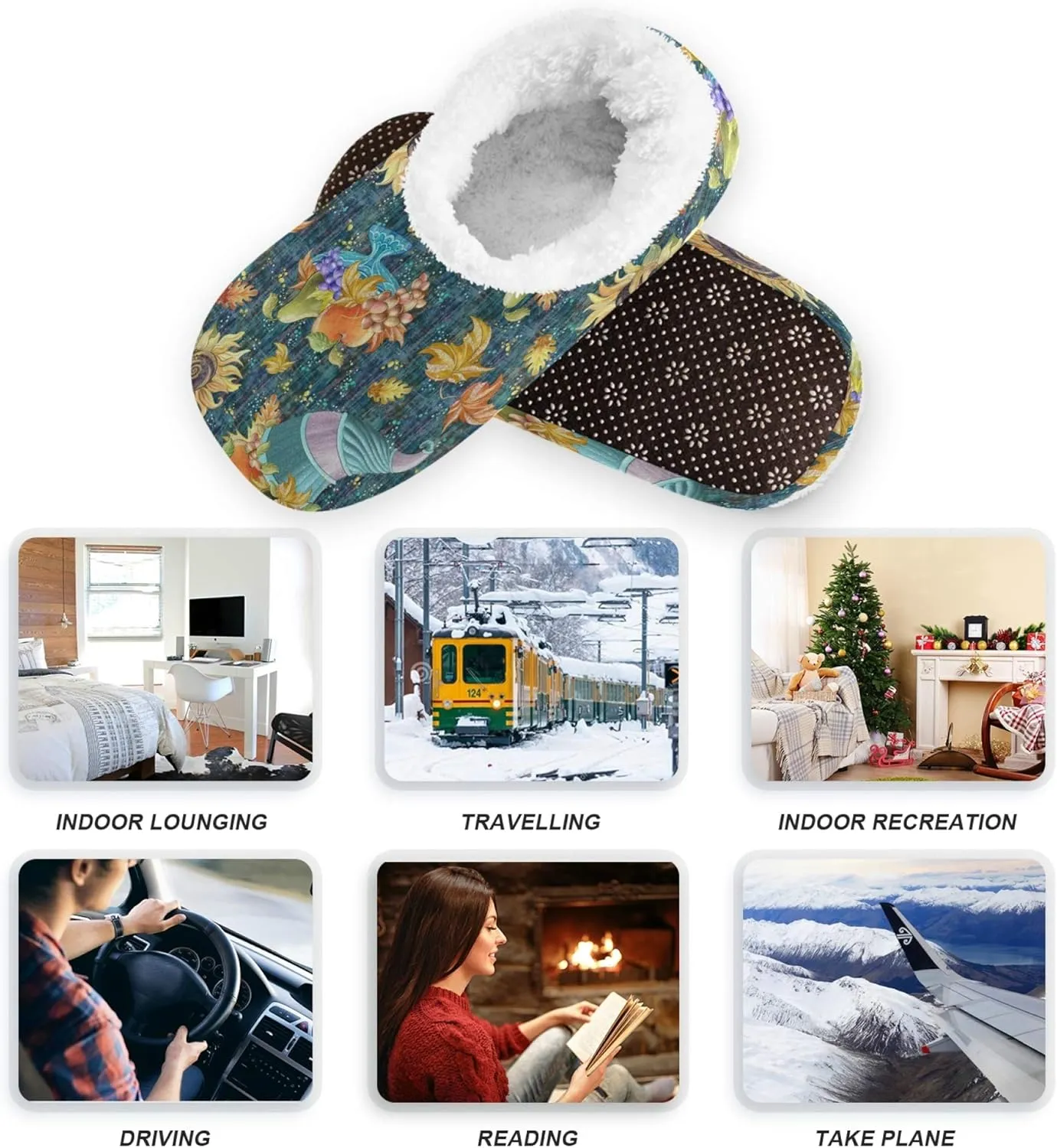 Slipper for Women and Men Fuzzy Memory Foam Soft House Shoes Anti-Skid Sole Coral Fleece House Slipper Beagle Dog On Brown M-XXL