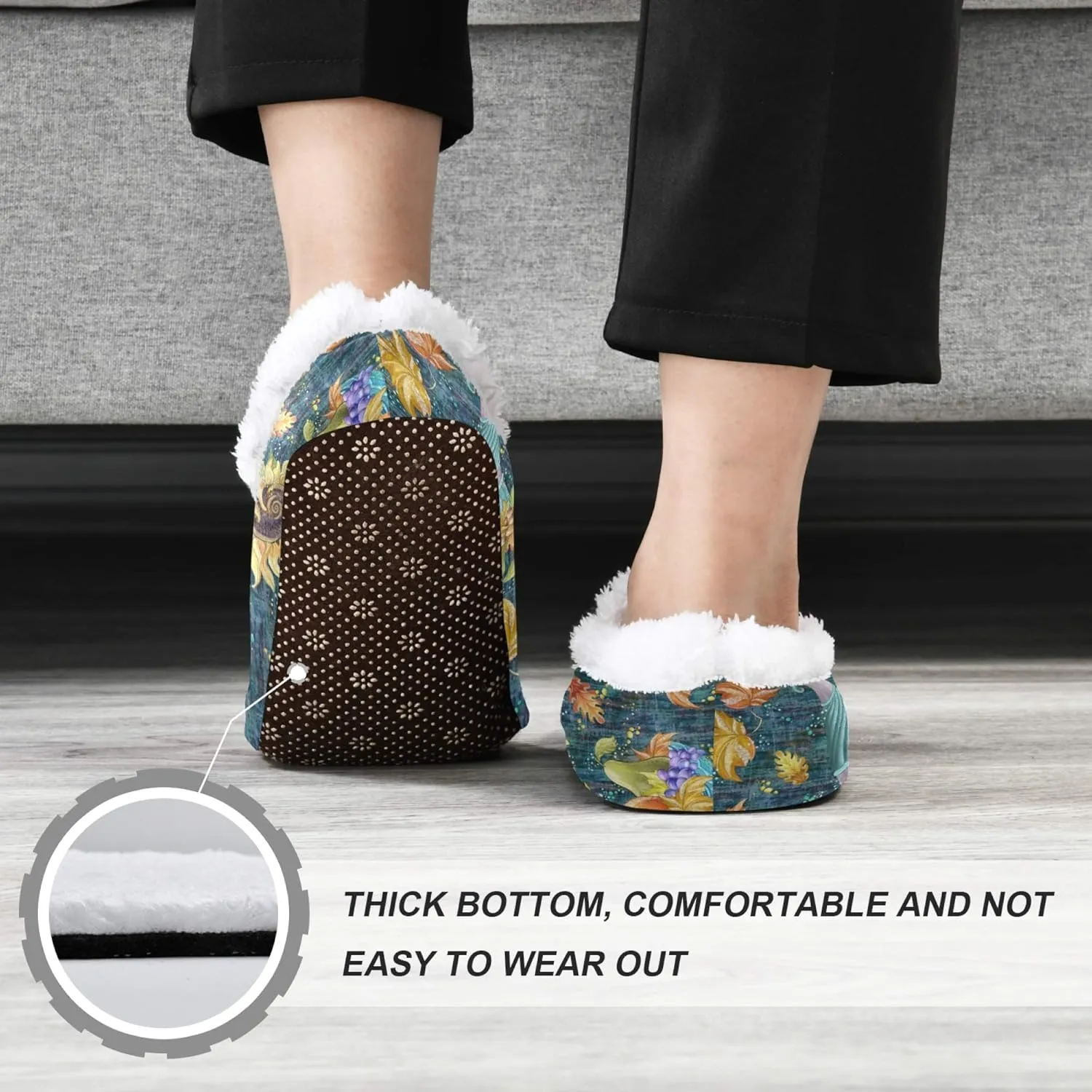 Slipper for Women and Men Fuzzy Memory Foam Soft House Shoes Anti-Skid Sole Coral Fleece House Slipper Beagle Dog On Brown M-XXL