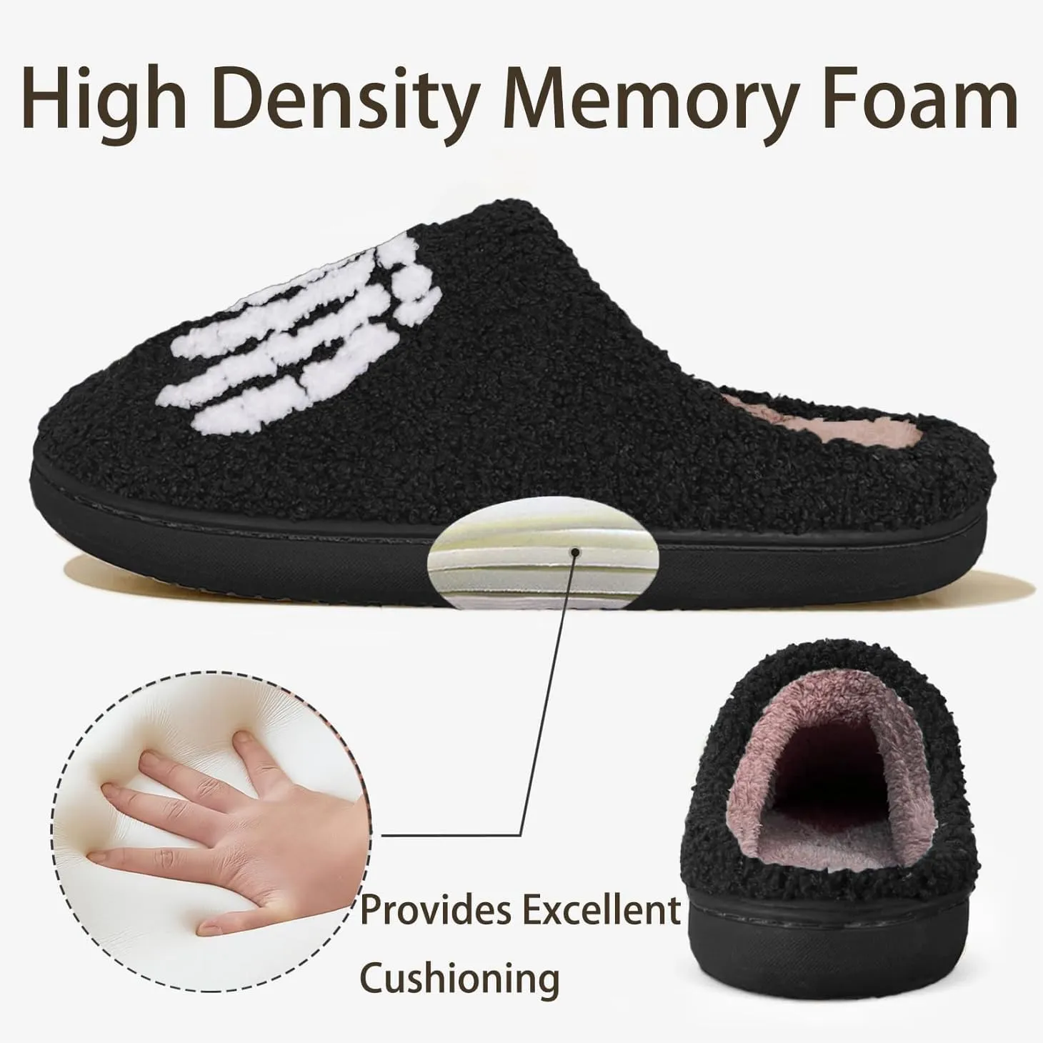 Slippers for Women Men Fuzzy Memory Foam Slipper Fluffy Winter Soft Warm Slip On House Shoes