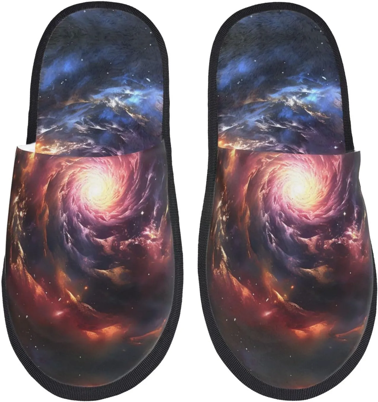 Slippers for Women Men Memory Foam Slippers Cosmic Storm House Slippers Winter Slides Indoor House Shoes