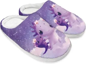 Slippers for Women Men, Soft Scuff Slipper Cozy Warm Fuzzy Slippers, Plush House Slippers Anti-Skid Slip on Shoe