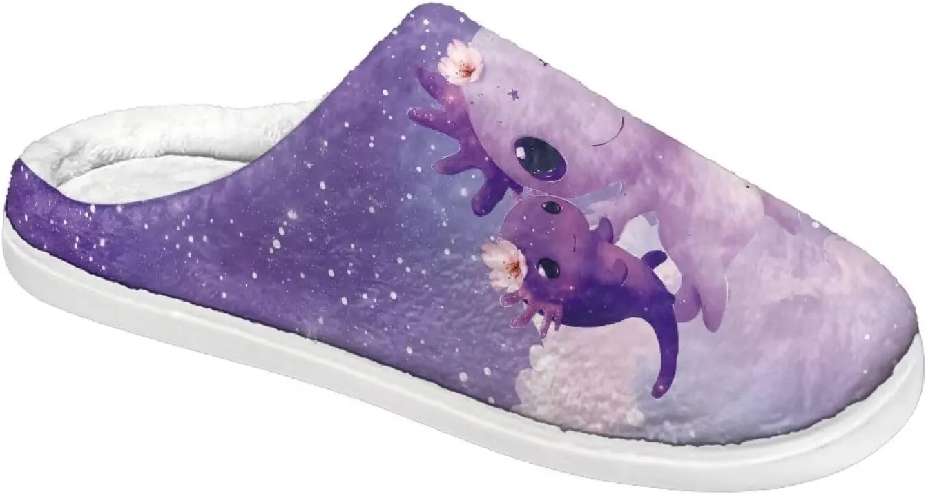 Slippers for Women Men, Soft Scuff Slipper Cozy Warm Fuzzy Slippers, Plush House Slippers Anti-Skid Slip on Shoe