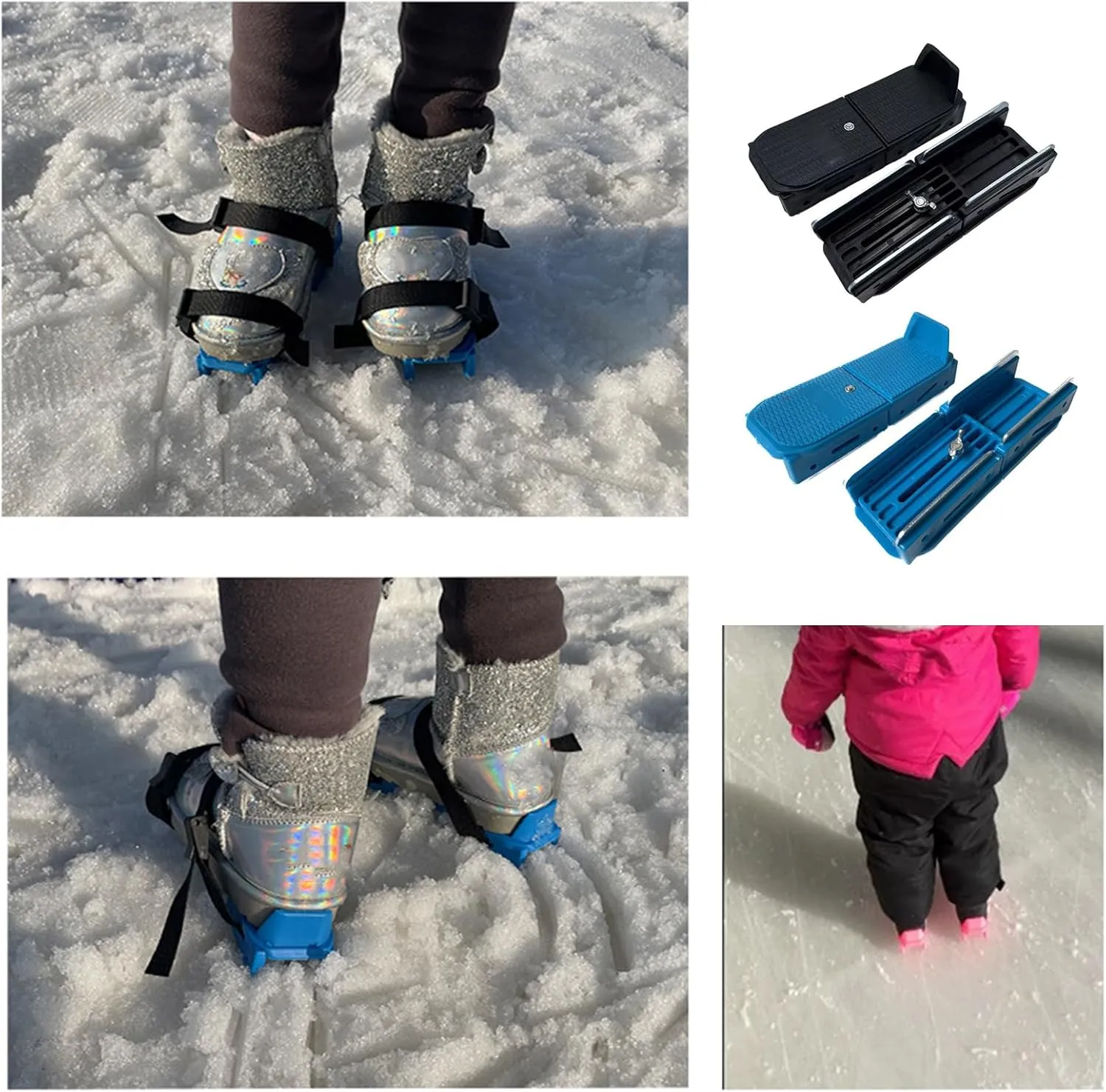 Small Ski Skates Short Skating Ski Shoes Kids Short Snowskates Portable Ice Skates for Snow Winter Sports Easy to Use