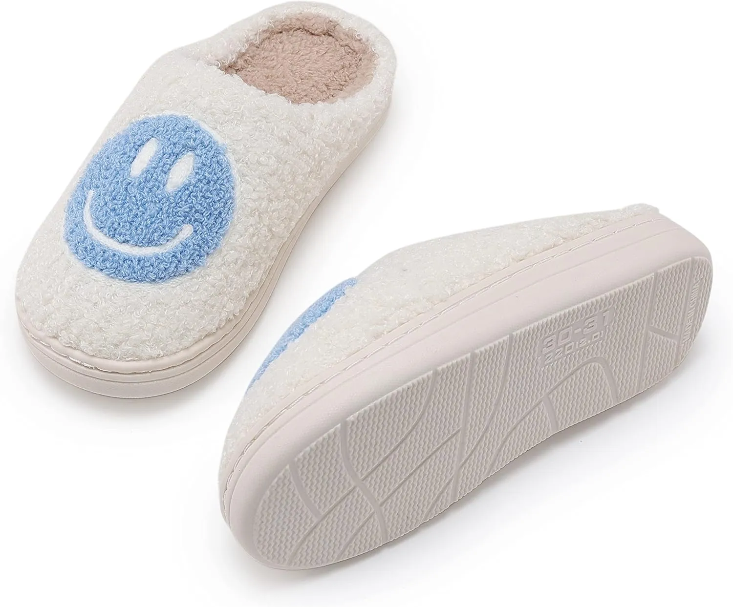Smile Face Kids Happy Face Soft Plush Warm Slipper Anti-Slip Winter Fluffy House Shoes Soft Memory Foam Comfort Cotton Slippers Indoor and Outdoor