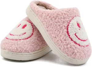 Smile Face Kids Happy Face Soft Plush Warm Slipper Anti-Slip Winter Fluffy House Shoes Soft Memory Foam Comfort Cotton Slippers Indoor and Outdoor