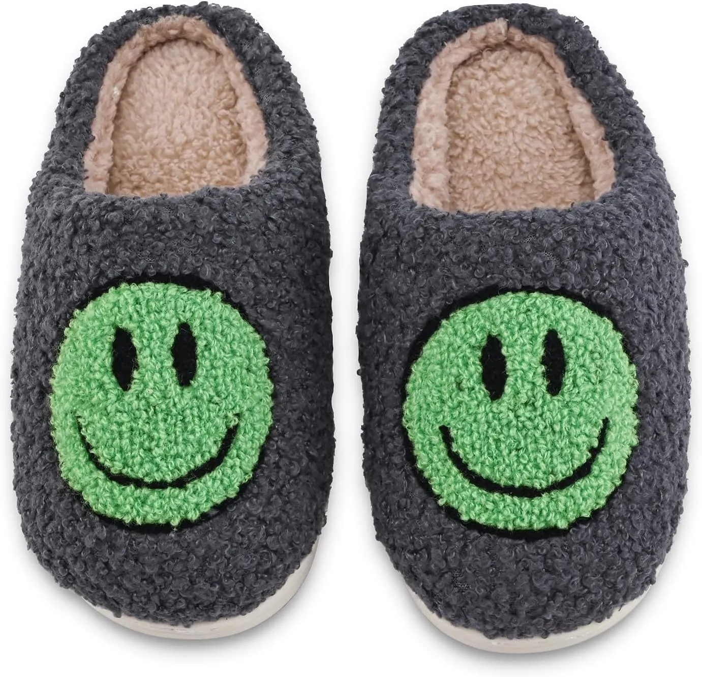 Smile Face Kids Happy Face Soft Plush Warm Slipper Anti-Slip Winter Fluffy House Shoes Soft Memory Foam Comfort Cotton Slippers Indoor and Outdoor