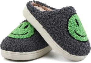 Smile Face Kids Happy Face Soft Plush Warm Slipper Anti-Slip Winter Fluffy House Shoes Soft Memory Foam Comfort Cotton Slippers Indoor and Outdoor