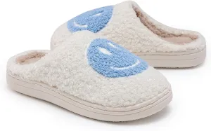 Smile Face Kids Happy Face Soft Plush Warm Slipper Anti-Slip Winter Fluffy House Shoes Soft Memory Foam Comfort Cotton Slippers Indoor and Outdoor