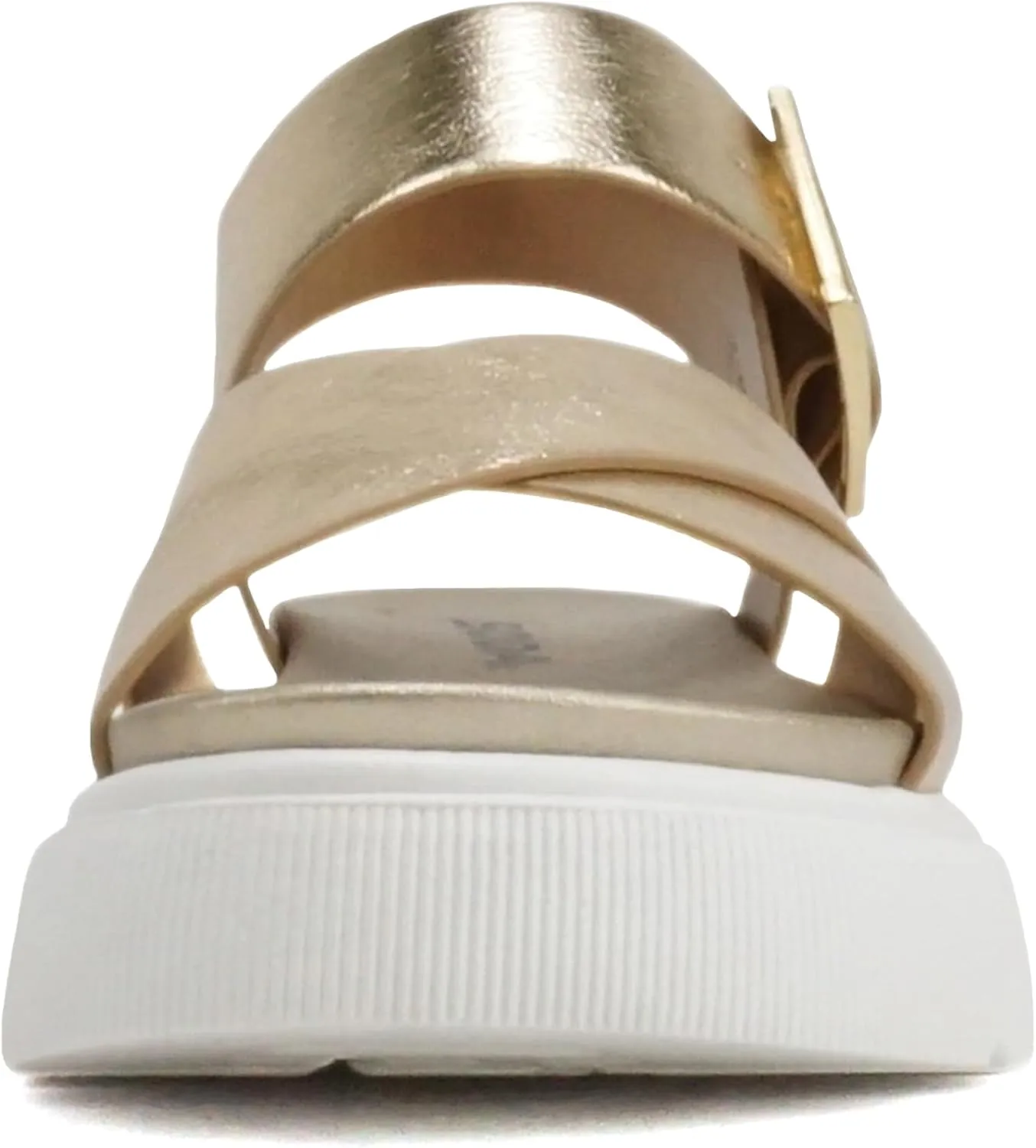 Soda “Carter” ~ Women Open Round Toe Crisscross Upper Lug Sole Platform Sandal with Adjustable Ankle Strap