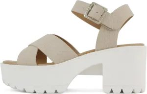 Soda “Joey” ~ Women Open Toe Criss Cross Strap Mid Heel Sandal with Adjustable Ankle Strap