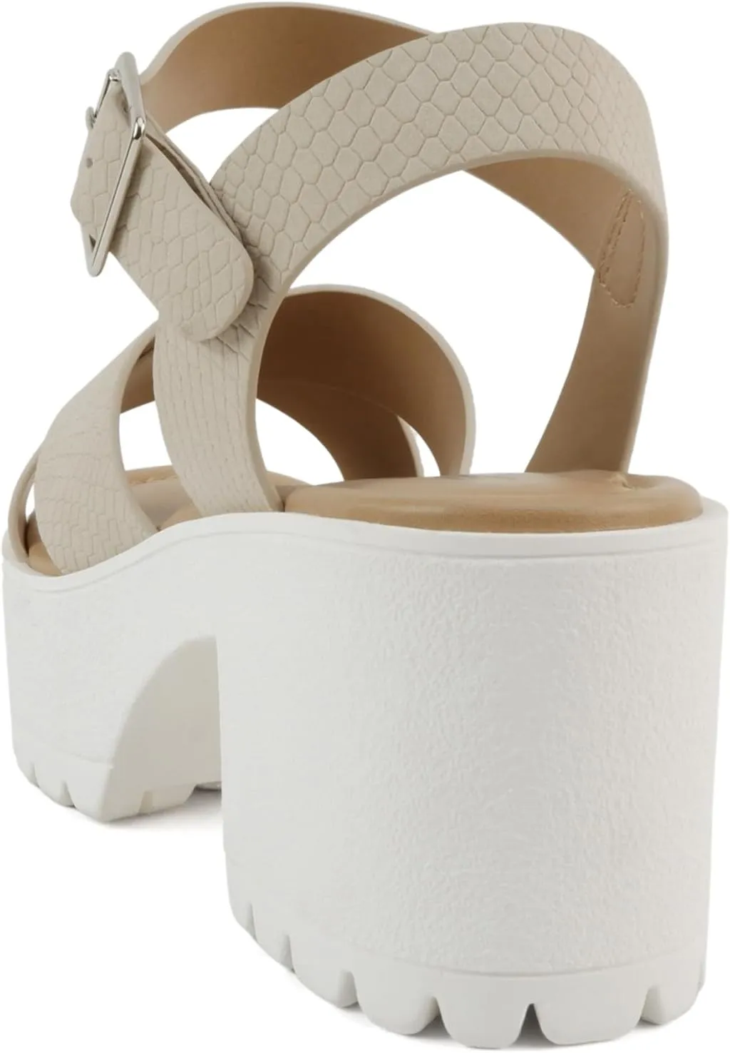 Soda “Joey” ~ Women Open Toe Criss Cross Strap Mid Heel Sandal with Adjustable Ankle Strap