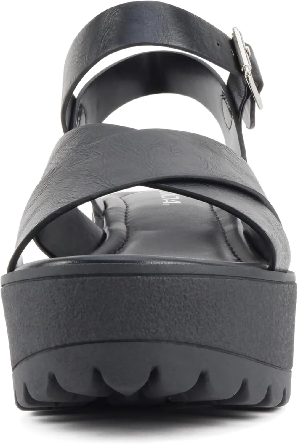 Soda “Joey” ~ Women Open Toe Criss Cross Strap Mid Heel Sandal with Adjustable Ankle Strap