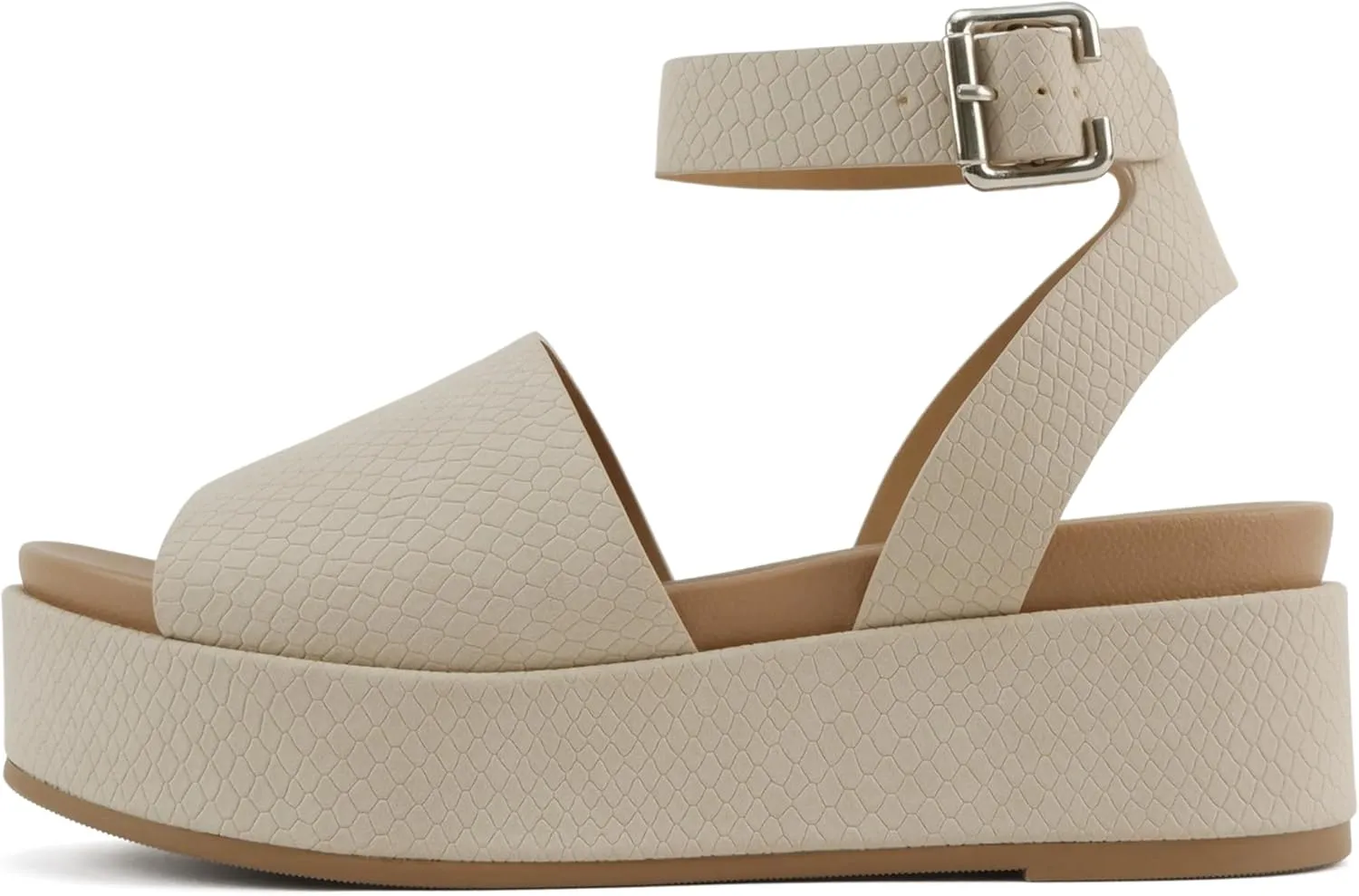 Soda “Magic” ~ Women Round Toe Single Band Platform Sandal with Adjustable Ankle Strap