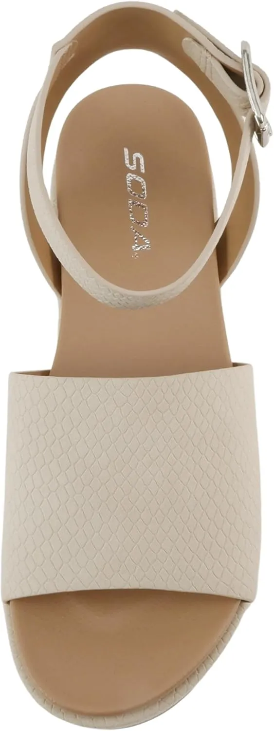 Soda “Magic” ~ Women Round Toe Single Band Platform Sandal with Adjustable Ankle Strap