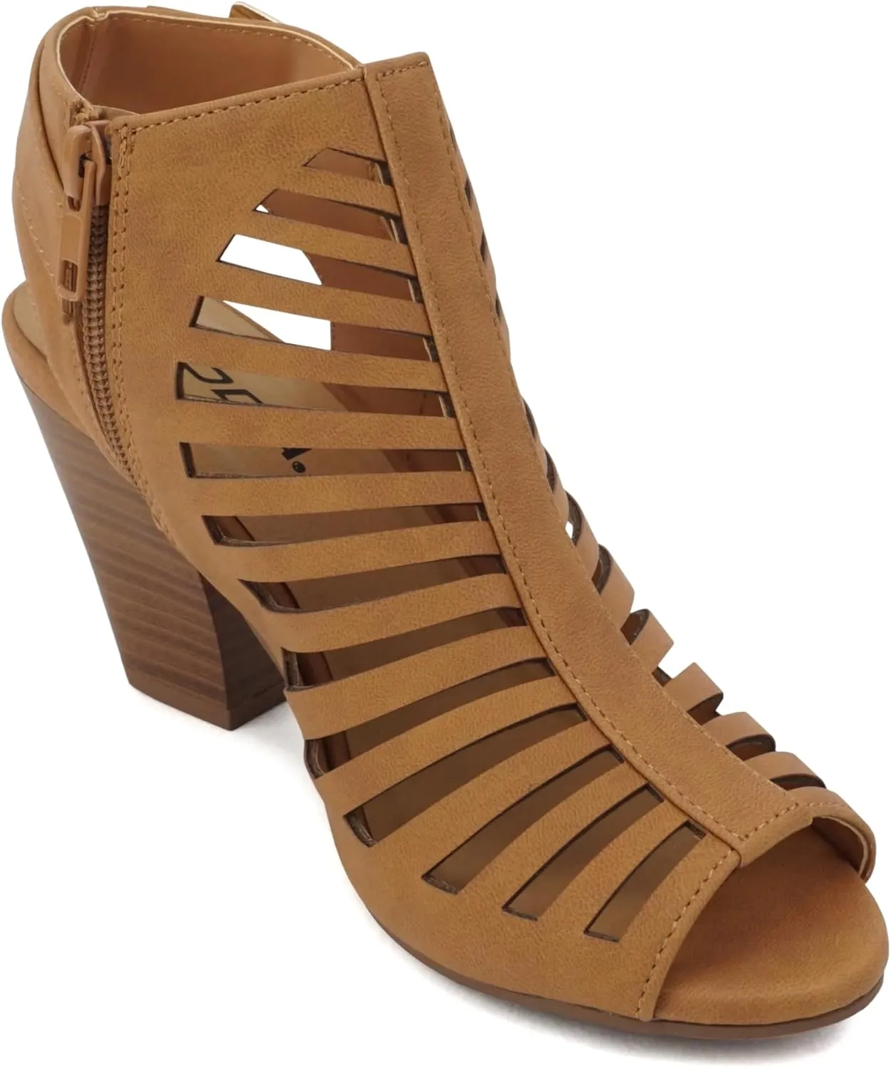 Soda Shaky ~ Women Open Toe High Cone Heel Gladiator Sandal with Adjustable Ankle Strap