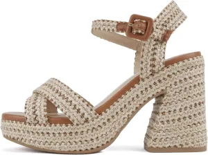 Soda “Yara” ~ Square Open Toe Crisscross Band Ankle Strap High Heel Sandal