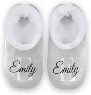 Solid Color Personalized House Slippers for Women Custom Women's Fuzzy Slippers for Indoor Outdoor Slippers with Fleece Lining Winter Slippers Bedroom Shoes for Men